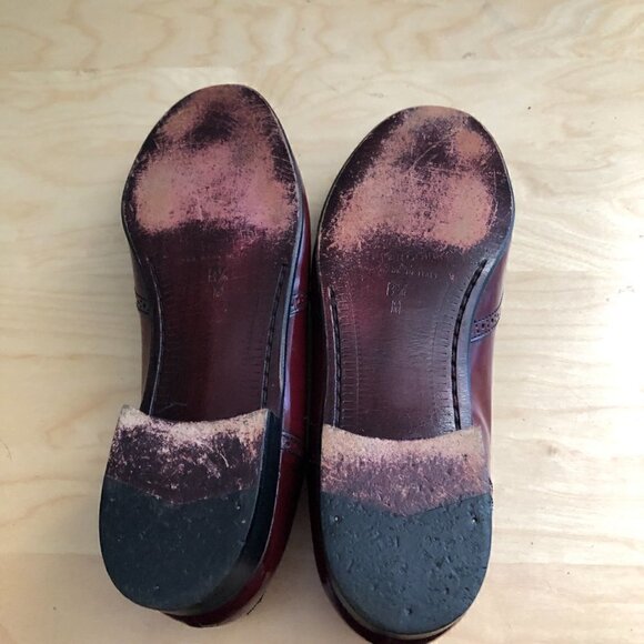 Vintage DANIELE FERRADINI Burgundy Wingtip Loafers Women's 8.5 - 9 Made in Italy - Picture 8 of 10
